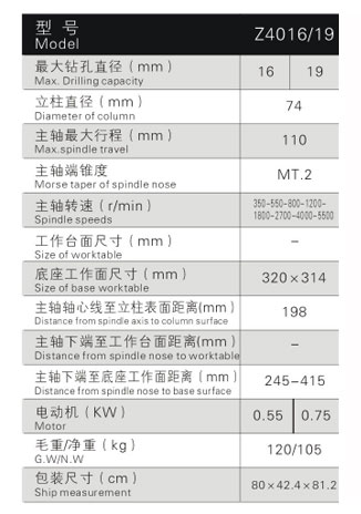 Z4016工業(yè)臺鉆