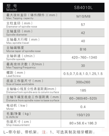 SB4010L齒輪牙距自動攻絲機(jī)